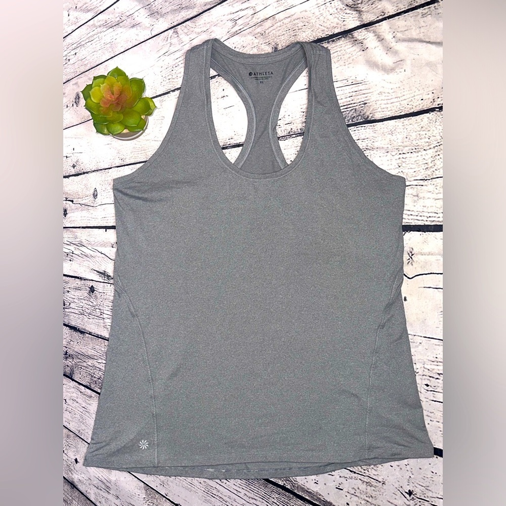 Athleta Tank Top Gray XL Racerback Gym Workout Athletics